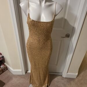 Oh Polly New Gold Formal Dress Size 8